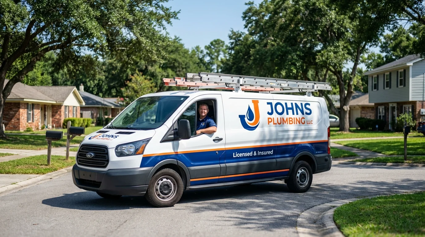 Johns Plumbing LLC service van in Sanibel, FL