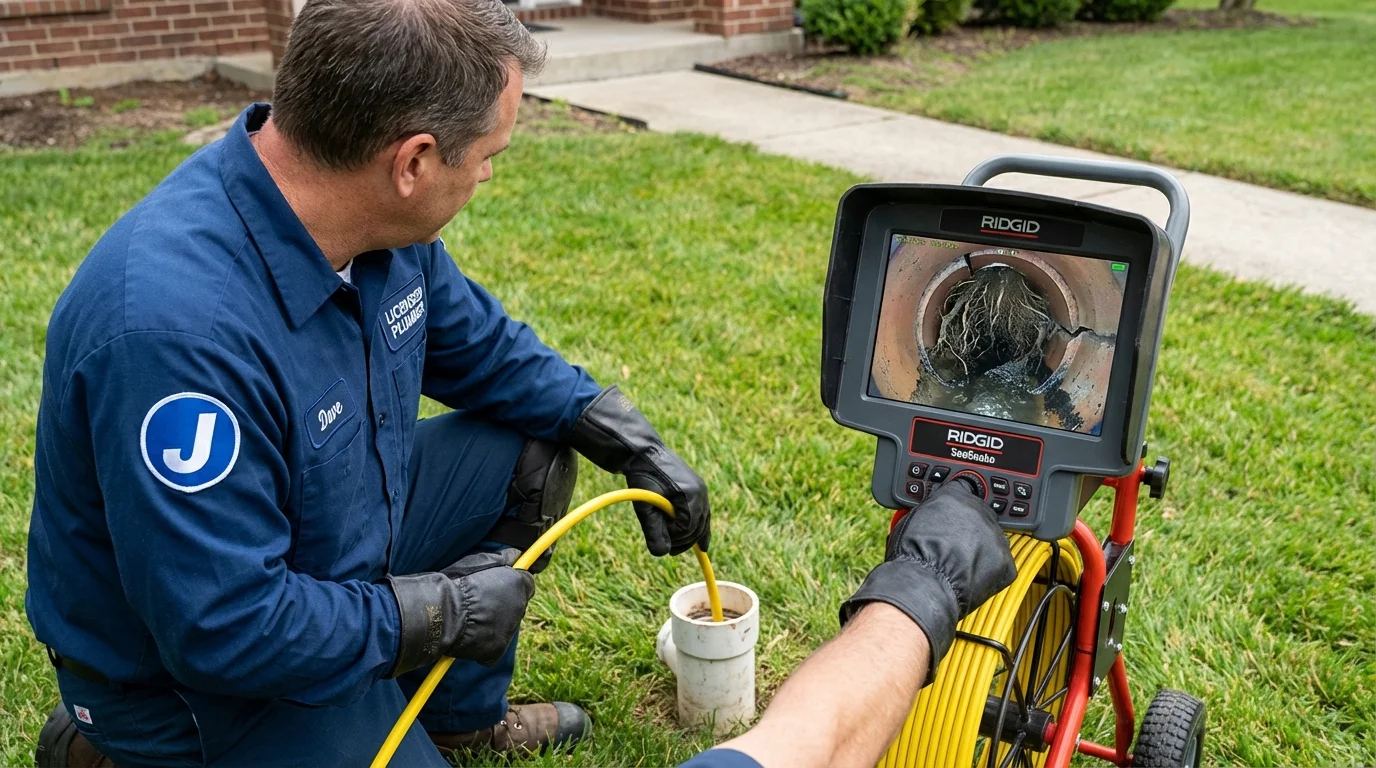 Sewer camera inspection being performed by Johns Plumbing LLC in Sanibel